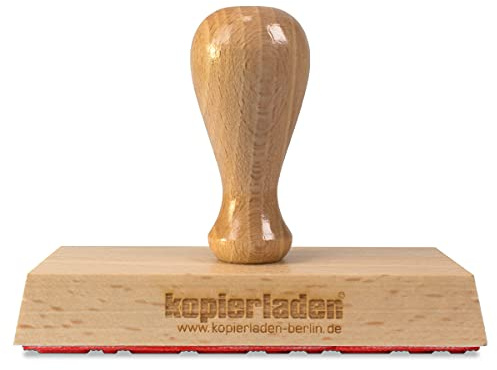 Holzstempel mit großer Stempelplatte mit individuellem Stempeltext, 10 x 5 cm, für Adressen oder Logos - Adressstempel, Textstempel, Bürostempel