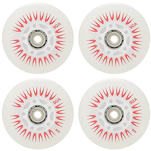 SSCYHT 4 STK. 90A LED Leuchtrolle für Inlineskates 60mm 62mm 64mm 68mm 70mm 72mm 76mm 80mm Inline Skate Leuchtrolle zum Leuchten im Dunkeln ohne Lager,Rot,72mm