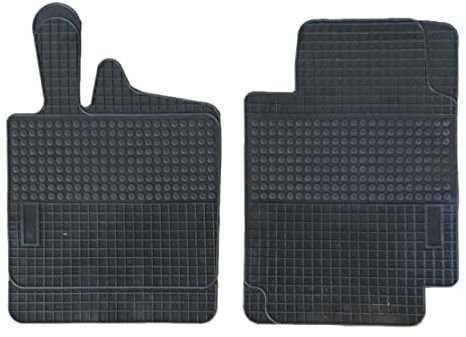 Auto Accessori Lupex - Juego de 2 alfombrillas de goma para coche compatibles con Smart 451 y 453 serie 2 y 3, aptas para todas las estaciones, color negro, moldeadas delanteras