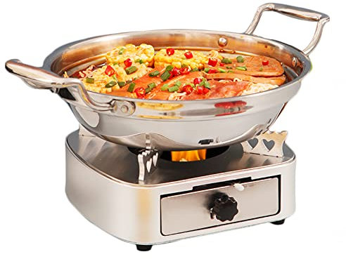Spirit Cooker Camping Stove, Portable Camping Cookware, Lightweight Alcohol Stove, Camping Spirit Cooker for Indoor Use and Outdoor Camping,Silver