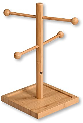 Kesper | Brez'n- und Wurstständer, 6-armig, Material: Bambus, Maße: 20 x 20 cm/Höhe: 37 cm, Farbe: Braun | 58614