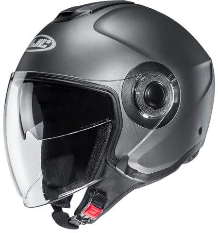 HJC, Casco jet moto i40N Semi Mat Titanium, L
