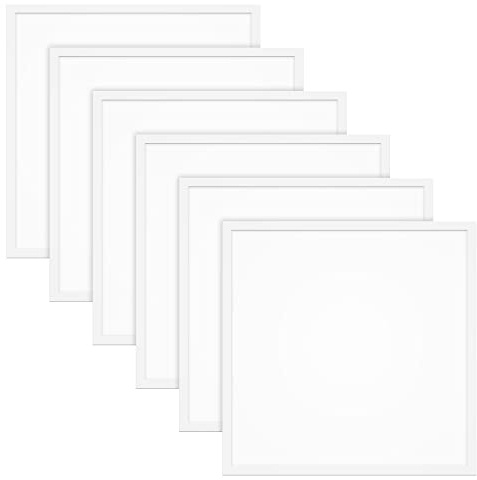 6x LED Panel 62x62cm 40W 3000K warmweiß 4400lm 110 Lumen/Watt flimmerfrei blendfrei UGR<19 Einbau Rasterleuchte Einlegeleuchte Deckenleuchte Odenwalddecke OWA 620x620x35mm