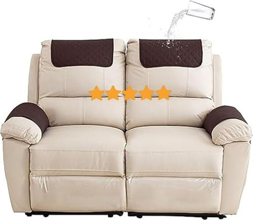 Sofa Armlehnenbezüge，Couch Kopfstützenbezug，Armlehnenschoner，für Armkappen Schonbezüge Sessel Relaxsessel Sofa Armbezug Kopfstützenschutz Sitzbezug Wasserfest Rutschfeste Mit Taschen Modern ( Color :