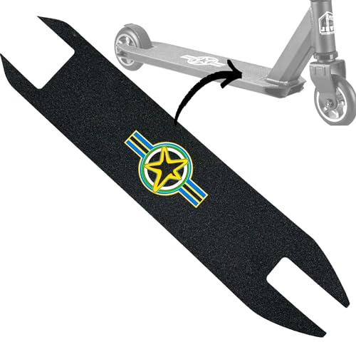 F26 Bad Frog/Bewegt Stunt-Scooter Trick I Tret I Park I Roller | Ersatzteil I Sparepart (Griptape 50cm Zugeschnitten Gelber Stern)
