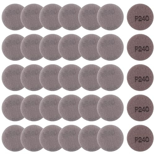 LEONTOOL Discos de lija de malla abrasiva de malla abrasiva de 2 pulgadas, grano 240, paquete de 35 almohadillas abrasivas de red sin polvo, papel de lija para paneles de yeso, papel de lija para