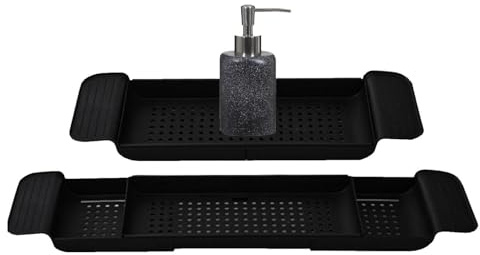Tablett für Badewanne, Ausziehbare Badewannenablage, Badewannen Ablagen, Badezimmertablett, Badewannen Caddy Tablett, Badewannen-Caddy-Tablett, passend für die meisten Wannen