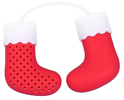SHOWERORO Christmas Stocking Tea Maker Silicone Tea Infuser Strainer for Cups Creative Design Reusable Leaf Filter for Holiday Brewing
