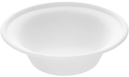 Monouso | 50 Cuencos de Caña de Azúcar, Ø13cm, 400ml, Color Blanco, Bols para Sopas, Caldos, Aperitivos, Ensaldas, Apto para Microondas, Compostable