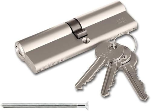 Chrome 50/50 Thumb Turn Euro Cylinder 100MM Euro Door Barrel Lock with 3 Keys Anti-Bump, Anti-Pick Lock High Security for Wooden, UPVC and Composite Doors.