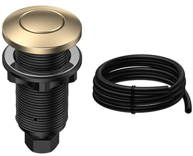 ANWOLL Garbage Disposal Air Switch Sink Top Push Button, 5FT Hose, Sink Top Button, Champagne Bronze Finish, Compatible with Delta Faucet Champagne Bronze