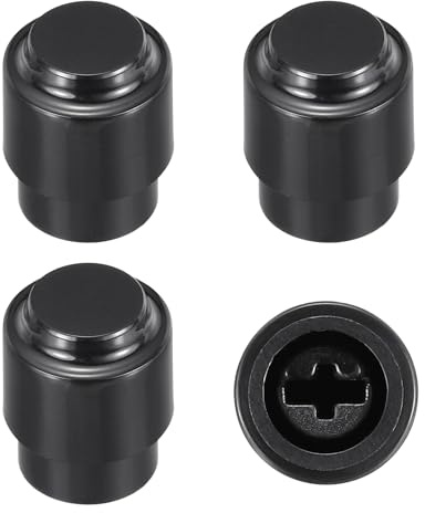 sourcing map 4Pcs ST Guitar 3/5 Way Pickup Barrel Switch Tip Cross Hole ID 0.16 x 0.14 Plastic Toggle Switch Knobs Cap for Electric Guitar Replacement Parts, Black