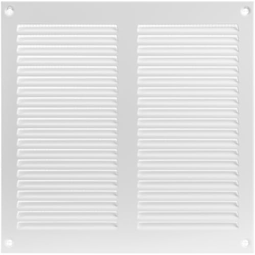 Vent Systems 200 x 200 mm / 8 x 8 Inch Vent Cover - White Galvanised Metal Vent Cover - Air Supply Ventilation Cover with Screen Mesh - Louvered HVAC Air Vent Covers for Bathroom, Home Office