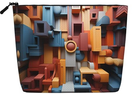 Colorful Cube Space Damen Kultur- und Kosmetiktasche, Unisex-Kulturbeutel, Aufbewahrungstasche für Körperpflege