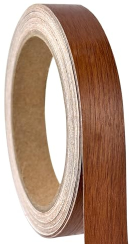Ruban adhésif en mélamine de 18 mm - 10 m - Plaquage en bois pré-collé - Pour meubles, plan de travail, armoire, bureau, étagères, panneaux de restauration (noyer)