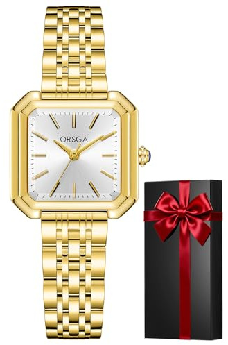 CIVO Klein Vintage Armbanduhr Damen: Elegante Eckig Analog Damenuhr mit Uhrenarmband aus Edelstahl - Business Alltag und Geschenk für Frauen