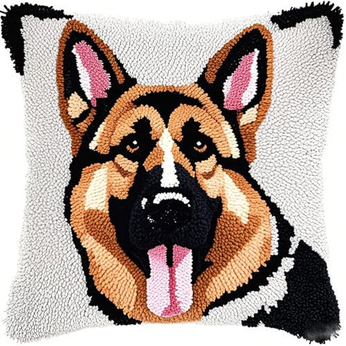 Rqwybcaxn Diy Crochet À La Main Kits, Kits De Coussins Avec Crochet, Dalmatien Spawn,43×43Cm Kit Tapis Point Noué À Faire Pour Débutants,Adultes Ou Enfants,Latch Hook Canevas Coussin Point