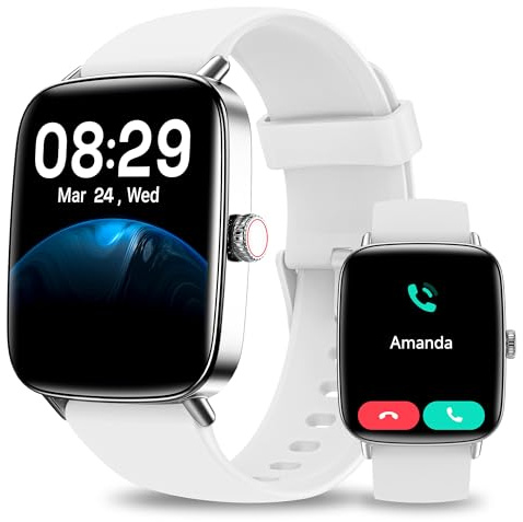 Smartwatch Damen Herren, 1.85 Smart Watch mit Telefonfunktion, Fitnessuhr mit Pulsuhr Schlafmonitor SpO2, 110 Sportmodi Fitness Tracker,IP68 Wasserdicht Schrittzähler Sportuhr für Samsung/iOS/Android