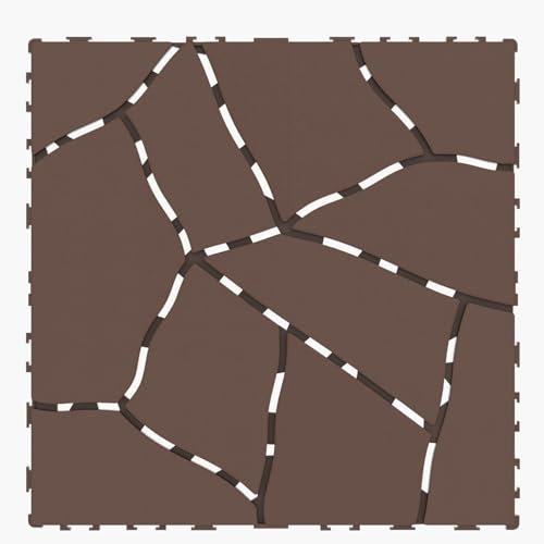 WPC Terrassenfliesen, 30x30 cm Wetterfest Balkon Bodenbelag Gartenfliesen, Wasserdicht Rutschfest, Klickfliesen Terrasse, für Balkon und Garten (Rotbraun,2 Fliesen)