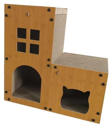 KiBcsLic Rascador para Gatos, Casa de Juego, Decoración, Cama Rascadora para Gatos de Todos Los Tamaños