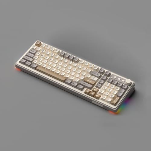 MULIN MK656 Tastiera Meccanica da Gaming con Retroilluminazione RGB Programmabile, Manopola Volume e Controllo Multimediale, Tastierino Numerico, Switch Reattivi, Design Ergonomico con Cavo USB