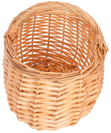 GALPADA Cesto di Rattan per Frutta e Uova Manico Centrale Portaoggetti per Snack e Verdure Contenitore da Picnic per Cucina e Decorazioni Domestiche