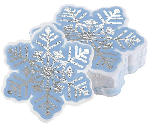 Nymora 20 Stück Weihnachten Servietten Winter, Schneeflocken-Design 28x31.5cm, 2-lagig für Weihnachtsfeiern, Frozen-Partys & Events