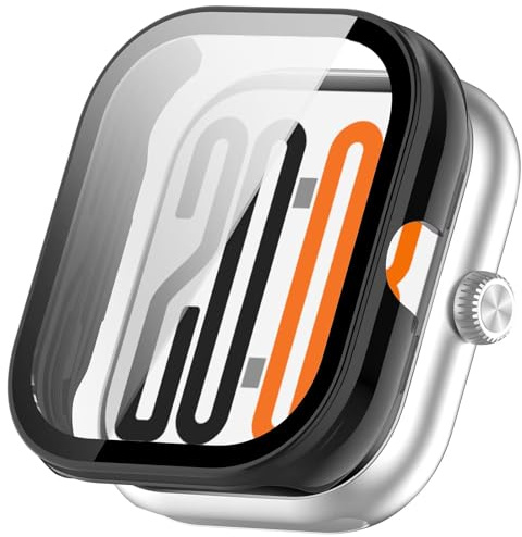 FTRONGRT fodral kompatibelt med Honor Watch X5, PC + skärm härdad film, reptålig allomfattande klockfodral. Svart