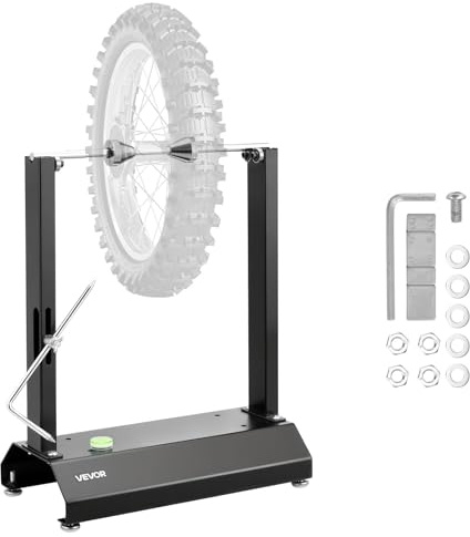 VEVOR Équilibreuse de Roue de Moto Manuelle, Dispositif d'Équilibrage des Pneus Capacité de 40 kg, Diamètre de Roue 81,3 cm, avec Support de Centrage, pour la Plupart des Motos Vélos, Atelier
