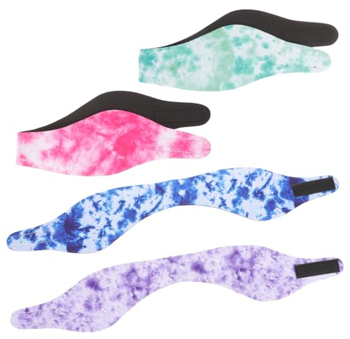 Hemobllo 4pcs Waterproof Adjustable Swim Ear Headbands Ear Protectors for Swimming Bathing and Yoga Sports in Soft Neoprene Material