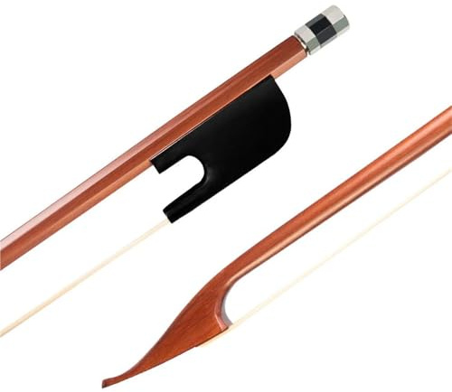 Archet De Violon En Fibre Carbone Archet De Violon En Bois Brésilien Avec Crin Cheval Blanc Grenouille Ébène Pour 4/4 3/4 1/2 1/4 1/8 Accessoires Pour Instruments Musique(1-4)