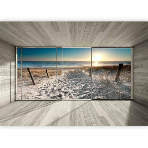 Fotomurale - Carta da parati 300x210 cm TNT Murale alla moda Decorazione da Muro XXL Poster Gigante Design Carta per Pareti Naturaleza Paesaggio Spiaggia 3D Mare Sole c-C-0067-a-d