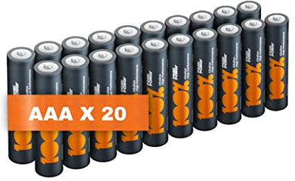AAA Batteries pack of 20 by PeakPower 10Year Shelf life & Ideal for everyday devices