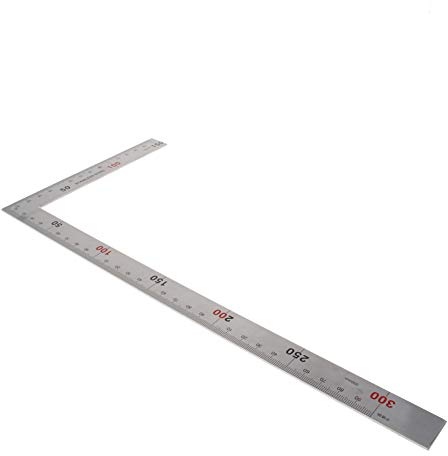 Utoolmart Verdicktes 150 × 300 mm L-förmiges Anschlagwinkel-Lineal aus Edelstahl, Geschwindigkeits-Messlineal zum Messen und Markieren von Holzarbeiten, Tischlern, 1 Stück