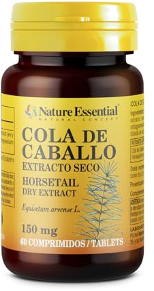 NATURE ESSENTIAL | Cola de Caballo Extracto Seco 150 MG | 60 Cápsulas | Complemento Alimenticio | Ayuda a Mejorar Las Molestias Digestivas | Poder Antioxidante