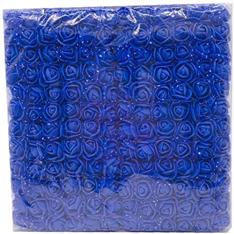 TOSSPER 144pcs / Set di Schiuma Artificiale della Rosa, Accessori per La Casa Mini Flower Wedding Bouquet Decor Craft, (Blu)
