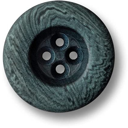 6er Set urige, petrolfarbene Kunststoffknöpfe mit Maserung fast wie Holzknöpfe. Ø: ca. 18mm!