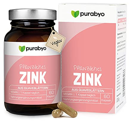 Natürliches Zink aus Guavenblatt | im Glas | Zink hochdosiert 10 mg | 100% Tagesbedarf | 2- Monatsvorrat | vegan | Guave Blatt Extrakt | vegan, laborgeprüft und in Deutschland hergestellt