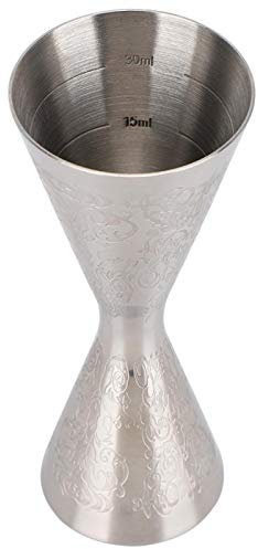 Jigger de cóctel, vaso de chupito de medición, 30ml 45ml hermoso Jigger de acero inoxidable con escala bebida vino taza medidora accesorios de barra