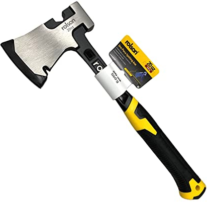 Rolson 12108 20oz One Piece Splitting Hand Axe Hatchet Splitter Outdoor Camping Professional,Yellow/Black