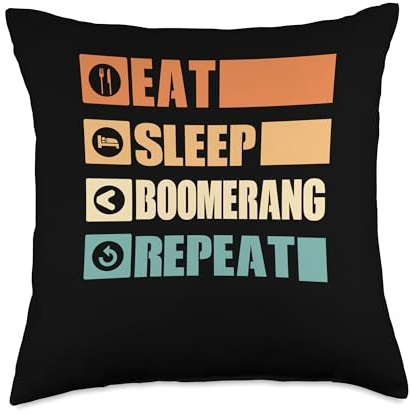 Eat Sleep Boomerang Repeat Boomerang Thrower Boomerang Sport Throw Pillow