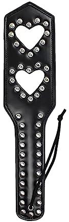 JIHUOO PU Leather Paddle Horse Riding Crop Whip Horse Jump Bat Equestrian Crops with Airflow Holes Couples Games for Adults Black