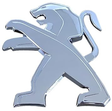 RIKCAT Car Emblem Logo Badge for Peugeot 2008 2013-2019,Badge Decals Front Bonnet Trunk Decorative Self adhesive Tuning ABS Car Parts,Silver-M