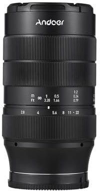 Andoer Lente de cámara de 60 mm con enfoque fijo, cámara de formato completo con montura E, 7 grupos, 10 elementos, compatible con cámaras Sony A7/A7II/A7R/A7RII/A7S/A7SII/A6500/A6300 E-Mount sin