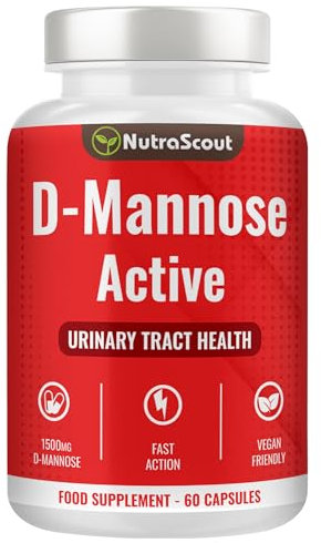 Mannose Active D-Mannose Capsules for Urinary Health | 1500mg D Mannose Powder with Potassium Citrate, Hibiscus & Sage | UK Made and Lab Tested | 60 Vegetarian Capsules for Women