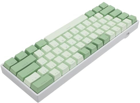 Bewinner Teclado Mecánico Gaming 61 Teclas, Interruptor Rojo Hot Swap, Retroiluminación RGB 60%, Teclado Inalámbrico y con Cable, Compacto para PC/PS4/ (Negro)