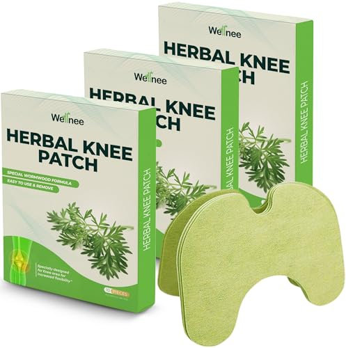 Wellnee Original Herbal Knee Patch - Wellknee Plaster for Knee Support & Muscle Pain - Maximum Strength for a Temporary Relief - Adhesive Heat Patches Made with Natural Herbs for Wellness (30 Pads)