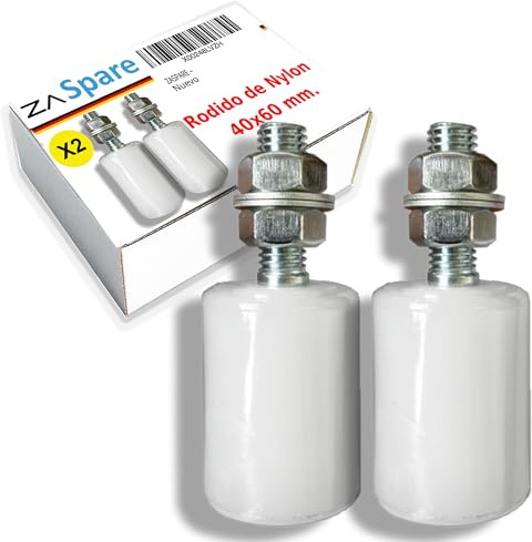 ZASPARE - Guide Portail Coulissant 40X60 Galet Portail Coulissant, Galets en Nylon pour Portes de Garage et Autres Applications (40X60 (PACK 2))