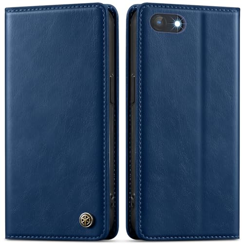GUCASBE Handyhülle für iPhone SE 2020/2022 Hülle iPhone 7 / iPhone 8 Hülle Premium PU Lederhülle Wallet Flip Case mit Kartenfach Standfunktion RFID Schutzhülle Klapphülle für iPhone 8/7/SE, Blau