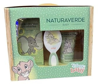 NATURAVERDE BIO BABY | Bio Disney Baby Delikat Rengöringsmedel C&C 200 ml + Skyddskräm för byte 100 ml + Hårborste - Delikat Set För Vård För Små